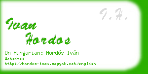 ivan hordos business card